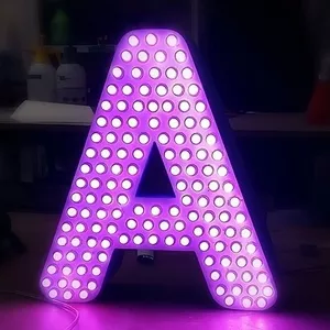 Объёмные световые буквы, элементы с пикселями(изготовление, монтаж)