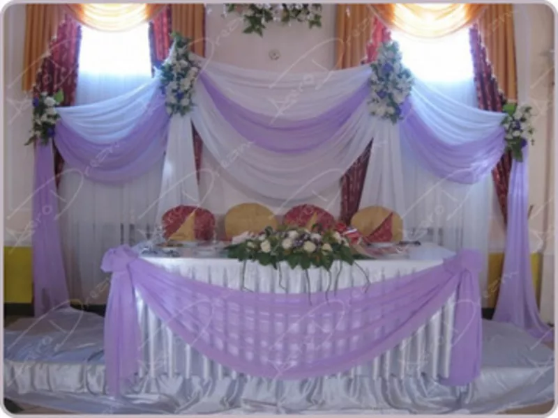 Свадебное оформление президиумов молодоженов,  акжол,  стойки с цветами